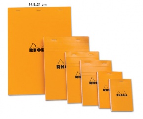 Clairefontaine Rhodia Classic oranžový špirálový blok 80 listov, kockovaný 14,8x21cm