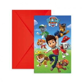 Procos pozvánka, 6ks, Paw Patrol, červený (3)