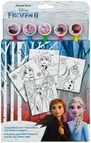 Scooli Omaľovánka s 5 farebnými ceruzkamis gumou na vrchu, Frozen