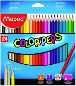 Maped farebné ceruzky 24 ks, color peps, trojhranné