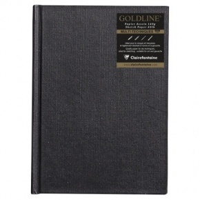 Clairefontaine goldline zošit 10,5 x 14,8 cm, 140g, 64 strán, čierny