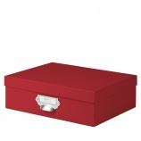 Rössler SOHO úložný box s kovovým držiakom červený (25x33x10 cm)