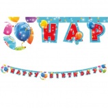 Procos girlanda papierová, Happy Birthday, farebné balóny (3)