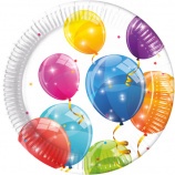 Procos papierový tanier, 23cm, 8ks, farebné balóny (3)