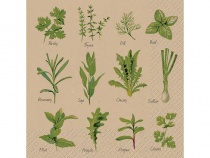 Stewo servítky (3-vrst. 33x33 cm), kraft, bylinky, Herb